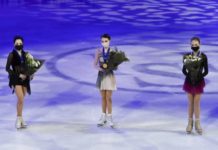 Медальный хет-трик: российские фигуристки заняли весь пьедестал на ЧМ церемония награждения